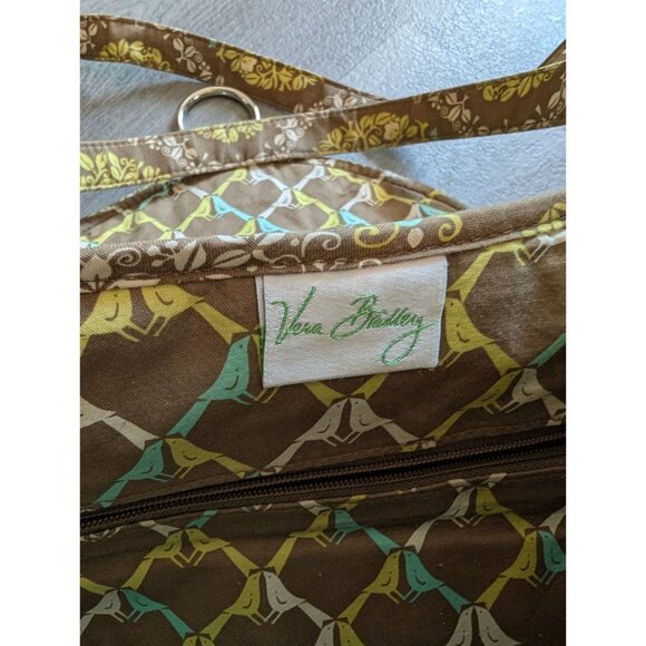 Vera Bradley Quilted Shoulder Bag Saddle Up Sitting in a Tree Brown/Yellow - Picture 4 of 7